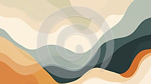 Abstract waves in soft colors create a calming visual effect