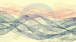 Abstract waves in soft colors create a fluid, dynamic visual representation