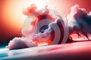 Abstract waves of spiral swirling liquid clouds. alcohol ink background. 3d foam texture. multicolored psychic trippy gas art.