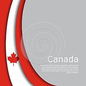 Abstract waving flag of canada. Creative background in canada flag colors for holiday card design. National Poster. State canadian