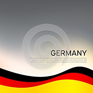 Abstract waving germany flag. Creative background for design of patriotic holiday card. National poster. State German patriotic