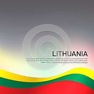 Abstract waving lithuania flag. Creative shining background for design of patriotic holiday cards. National poster. Cover, banner