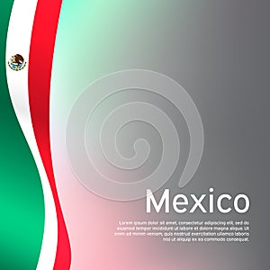 Abstract waving mexico flag. Creative background in mexico flag colors for holiday card design. National Poster. State mexican