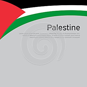 Abstract waving palestine flag. National palestinian poster. Creative background for design of patriotic holiday card. State