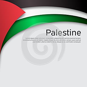 Abstract waving palestine flag. National palestinian poster. Creative background for design of patriotic holiday card. State