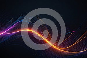 Abstract waving particle technology background design ai generated