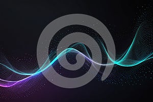 Abstract waving particle technology background design. abstract wave moving dots flow particles ai generated