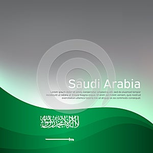 Abstract waving saudi arabia flag. Creative shining background for design of patriotic holiday cards. National poster. Cover