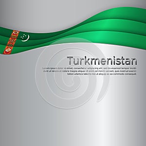 Abstraktné mávanie turkménsko vlajka. stav vlastenecký krytie leták. tvorivé turkménsko vlastenecký dovolenka 