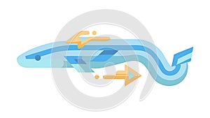 Abstract Wavy Arrows, Dynamic Flow and Direction, vector design Generative AI