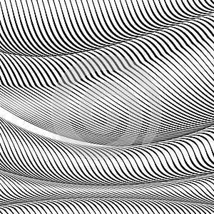 Abstract wavy background, optical art, opart striped