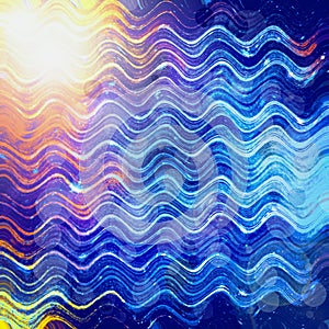 Abstract wavy background resembling water surface with a reflection of the sun