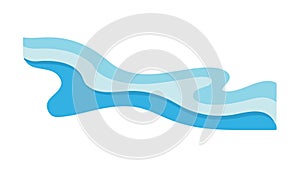 Abstract Wavy Blue Liquid Flow Shape, vector design Generative AI