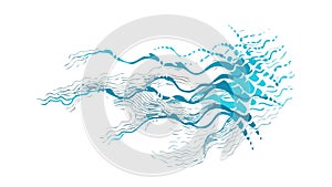 Abstract Wavy Blue Pattern, Flowing Water Texture, Vector Design Generative AI