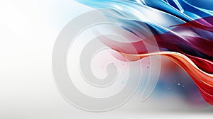 Abstract Wavy Blue Red and Orange Design on a White Background