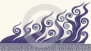 Abstract Wavy Border Pattern, Fluid and Dynamic Decorative Design, vector design Generative AI