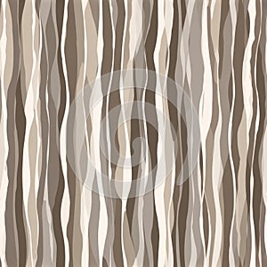 Abstract Wavy Brown and Beige Vertical Lines Pattern Background Design.
