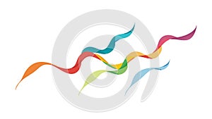 Abstract Wavy Colorful Lines Dynamic Flow Pattern, vector design Generative AI