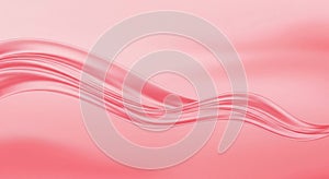 Abstract Wavy Coral Fabric on Light Pink Background