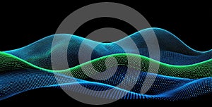 Abstract Blue and Green Waves