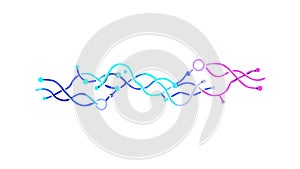 Abstract Wavy Data Flow and Network Connection, vector design Generative AI