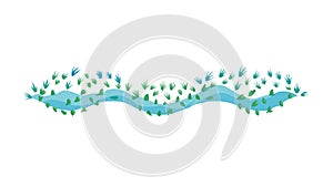 Abstract Wavy Dot Line Pattern Organic Flow Vector, vector design Generative AI