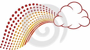 Abstract wavy dotted path with a cloud, symbolizing ideas and flow. vector design Generative AI