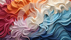 Abstract Wavy Elegance in a Colorful Cascade