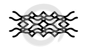 Abstract Wavy Geometric Pattern in Black, vector design Generative AI