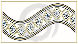 Abstract Wavy Geometric Pattern Border Element, vector design Generative AI