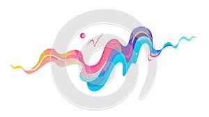 Abstract Wavy Gradient Line, Modern Fluid Design Element, vector design Generative AI
