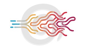 Abstract Wavy Gradient Lines Vector, Smooth Fluid Pattern, vector design Generative AI