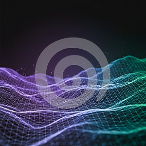 Abstract Wavy Grid Data Visualization