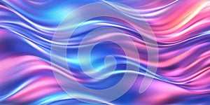 Abstract wavy iridescent blue pink metallic pattern