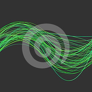 Abstract wavy line background - graphic from green curved wave stripes