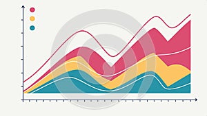 Wavy line chart, data flow abstract graph design vector design Generative AI