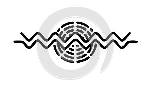 Abstract Wavy Line Pattern in Black and White, vector design Generative AI
