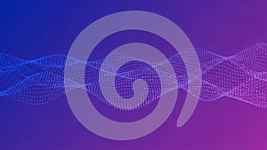 Abstract Wavy Line Pattern of Small Dots in Purple and Blue on a Gradient Background