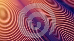 Abstract wavy lines background looped animation. 3D rendering of bright orange blue violet gradient colors. colorful