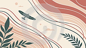 Abstract Wavy Lines Background, vector design Generative AI