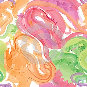 Abstract wavy lines. Beautiful seamless watercolored texture. Endless pattern in bright spring style. Flowing waves abstraction. photo
