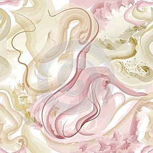Abstract wavy lines. Beautiful seamless watercolored texture. Endless pattern in bright spring style. Flowing waves abstraction. photo