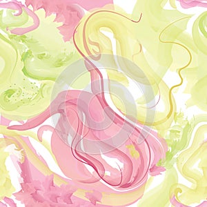 Abstract wavy lines. Beautiful seamless watercolored texture. Endless pattern in bright spring style. Flowing waves abstraction. photo