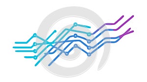 Abstract Wavy Lines Chart Data Visualization, vector design Generative AI