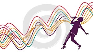 Abstract Wavy Lines Colorful Pattern Vector, vector design Generative AI