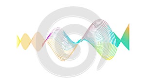 Abstract Wavy Lines Colorful Sound Data Visualization, vector design Generative AI