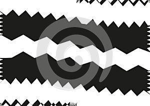 Abstract wavy lines. Curved zigzag black and white stripes. Vector illustration