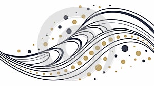 Abstract wavy lines and dots, flowing elegant pattern, vector design Generative AI