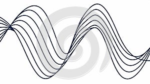 Abstract Wavy Lines. Dynamic Sound Waves or Flowing Data Visual, vector design Generative AI