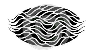 Abstract Wavy Lines Fluid Dynamic Pattern Black, vector design Generative AI